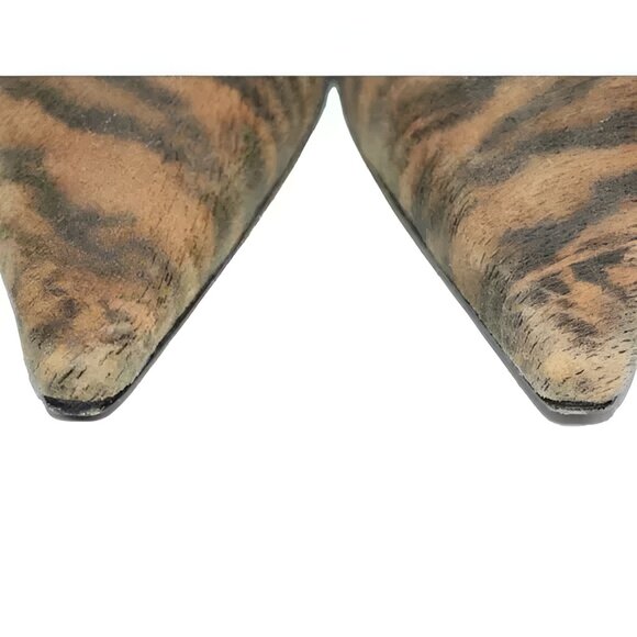 Stuart Weitzman Brown Camel Tan Pony Fur Leopard Cheetah Leather Heels Pumps 7.5 - Picture 9 of 11